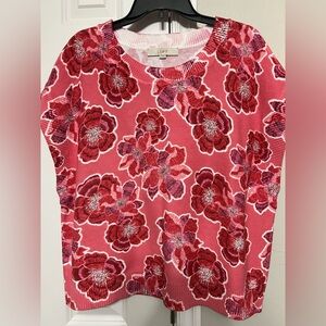 LOFT Pink Floral Women's Sweater Vest